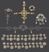 A Norwegian Marius Hammer enamel solje brooch and others