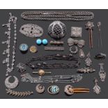 A collection of Georgian and later cut steel and related jewellery