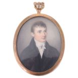 Early 19th Century Brit. school portrait miniature of a young gentleman