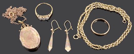 A small collection of mostly 9ct gold jewellery