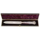 An Edward VII silver bladed cake knife