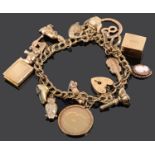 A 9ct gold charm bracelet