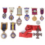 A collection of of mostly Masonic medals