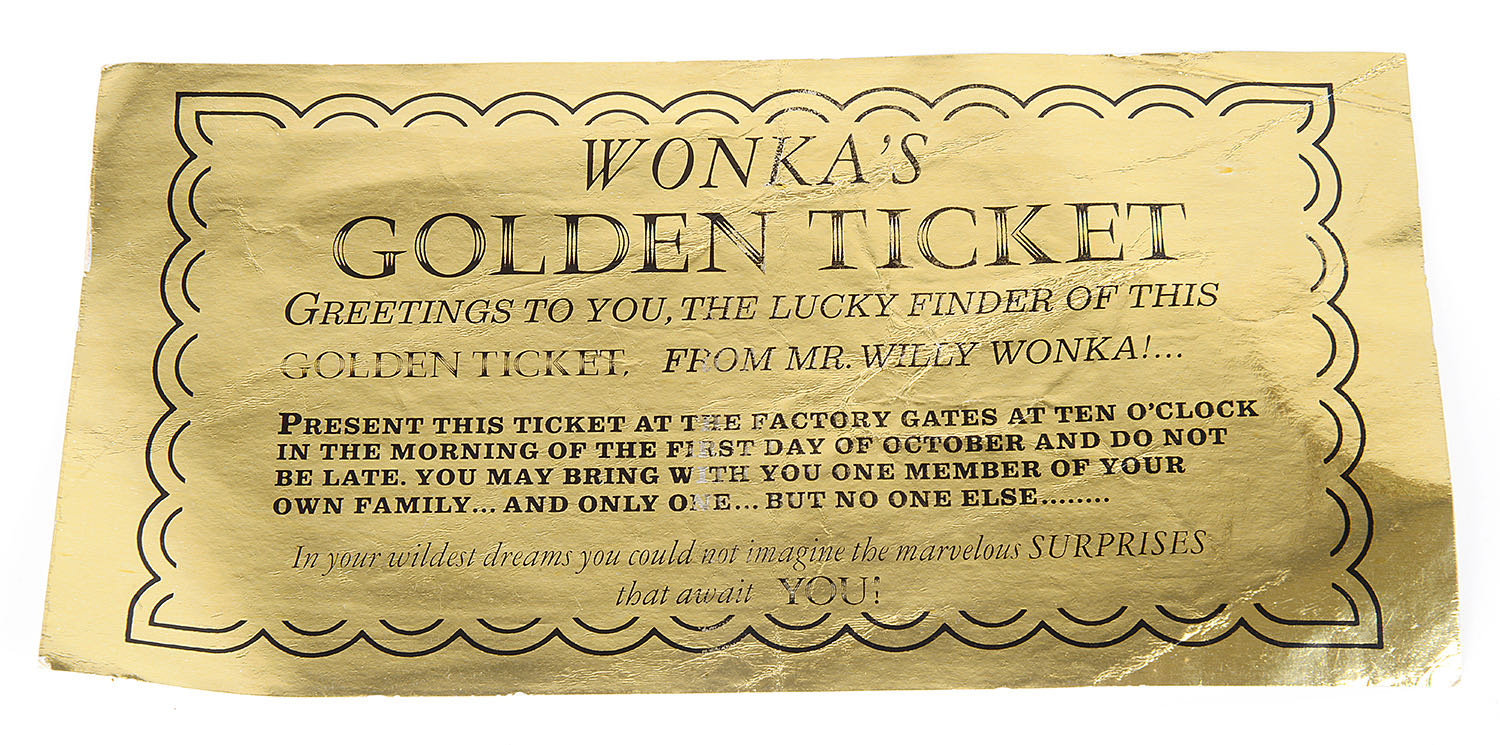 A Golden Ticket and Wonka Bar from Willy Wonka & the Chocolate Factory - Image 2 of 7