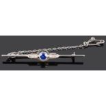 An Art Deco sapphire and diamond set bar brooch