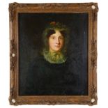 Mid 19th c. Brit. School 'Portrait of woman', oil on canvas