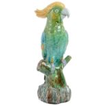 A 19th century Minton majolica figure of a cockatoo