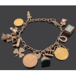 A 9ct charm bracelet