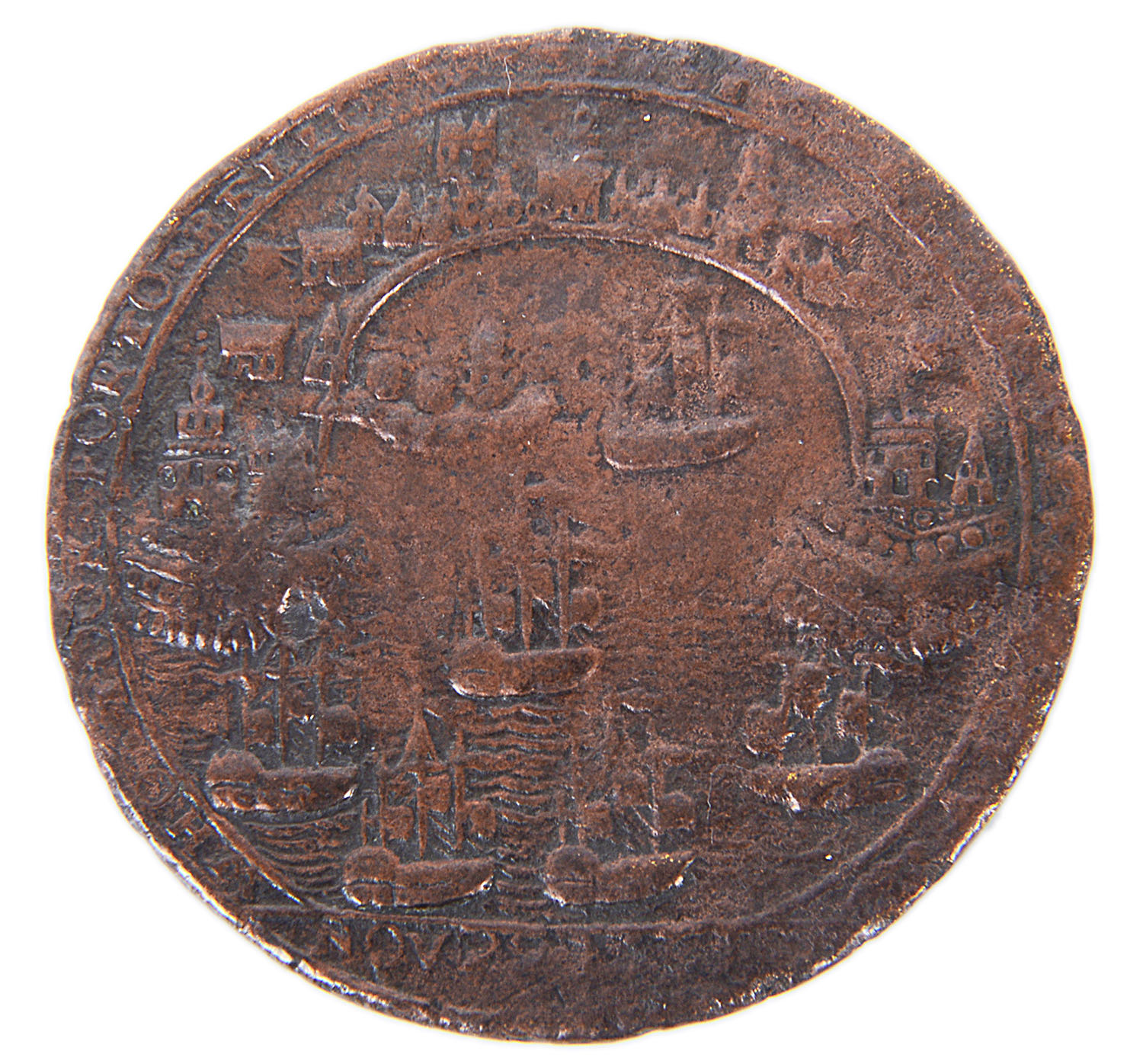 Admiral Vernon and the Capture of Portobello pinchbeck medal, 1739 - Image 2 of 2