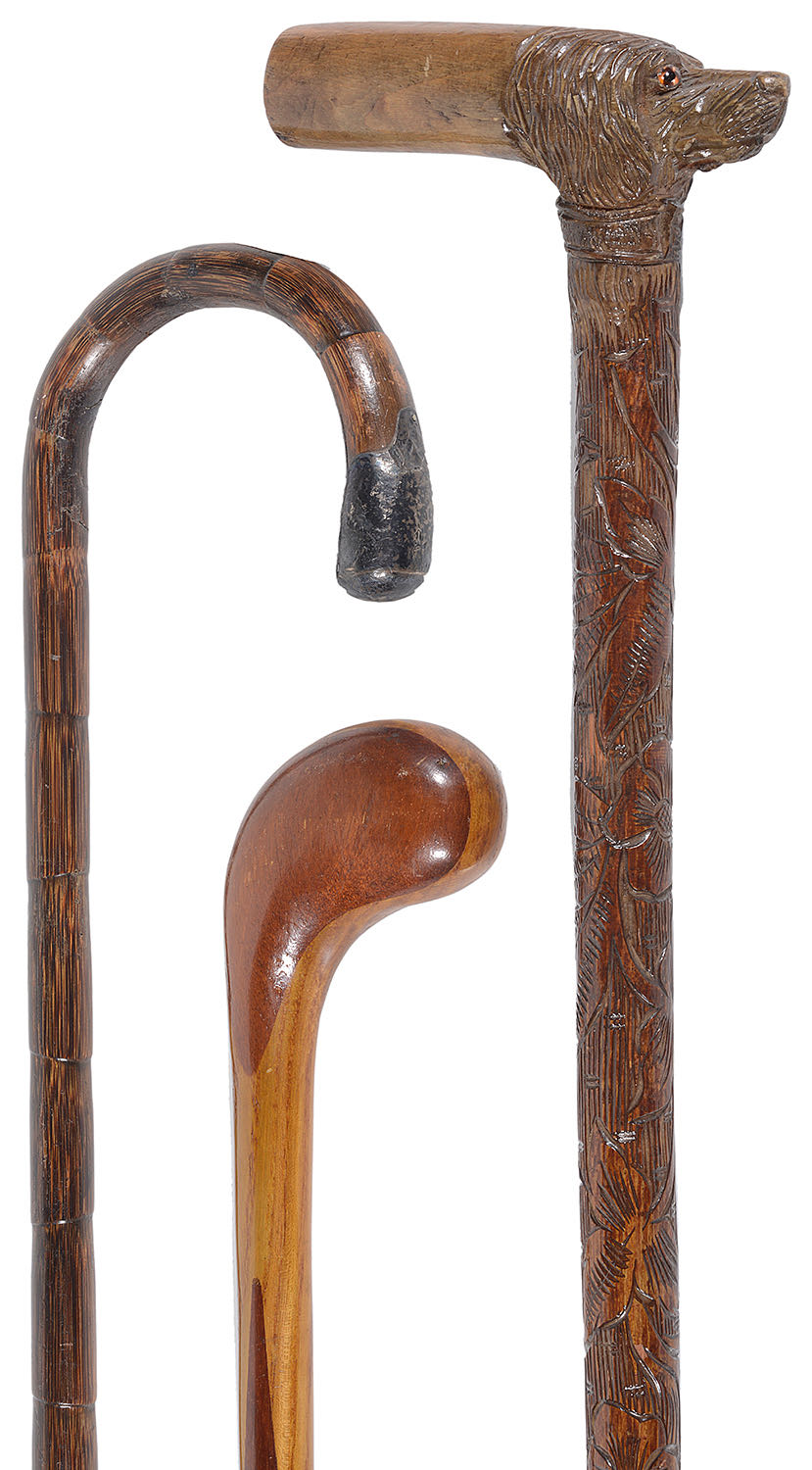 An early 20th century novelty folk art walking stick,