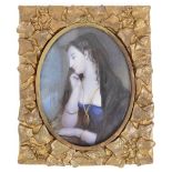 Early 19th century Brit. School portrait miniature of a young woman