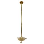 An Arts and Crafts telescopic brass standard lamp