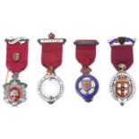 A collection of early 20th century Masonic silver and enamel medals