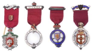 A collection of early 20th century Masonic silver and enamel medals