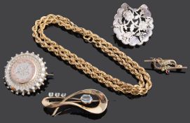 A small collection of Victorian and later jewellery