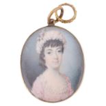 18th Century Brit. School portrait miniature of a girl c.1770