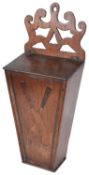 George III mahogany wall mounted cutlery box