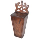 George III mahogany wall mounted cutlery box