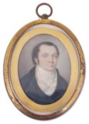 Early 19th century Brit. school portrait miniature of a gentleman