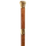 A Victorian 18 carat gold mounted Malacca walking cane