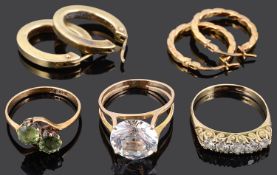 A small selection of gold jewellery