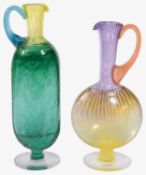 Two contemporary Kosta Boda glass Bon Bon jugs designed by Kjell Engman