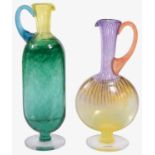 Two contemporary Kosta Boda glass Bon Bon jugs designed by Kjell Engman