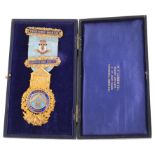 An 18ct gold and enamel Covent Garden Lodge Masonic medal