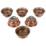 A set of six 19th century Indian copper teabowls