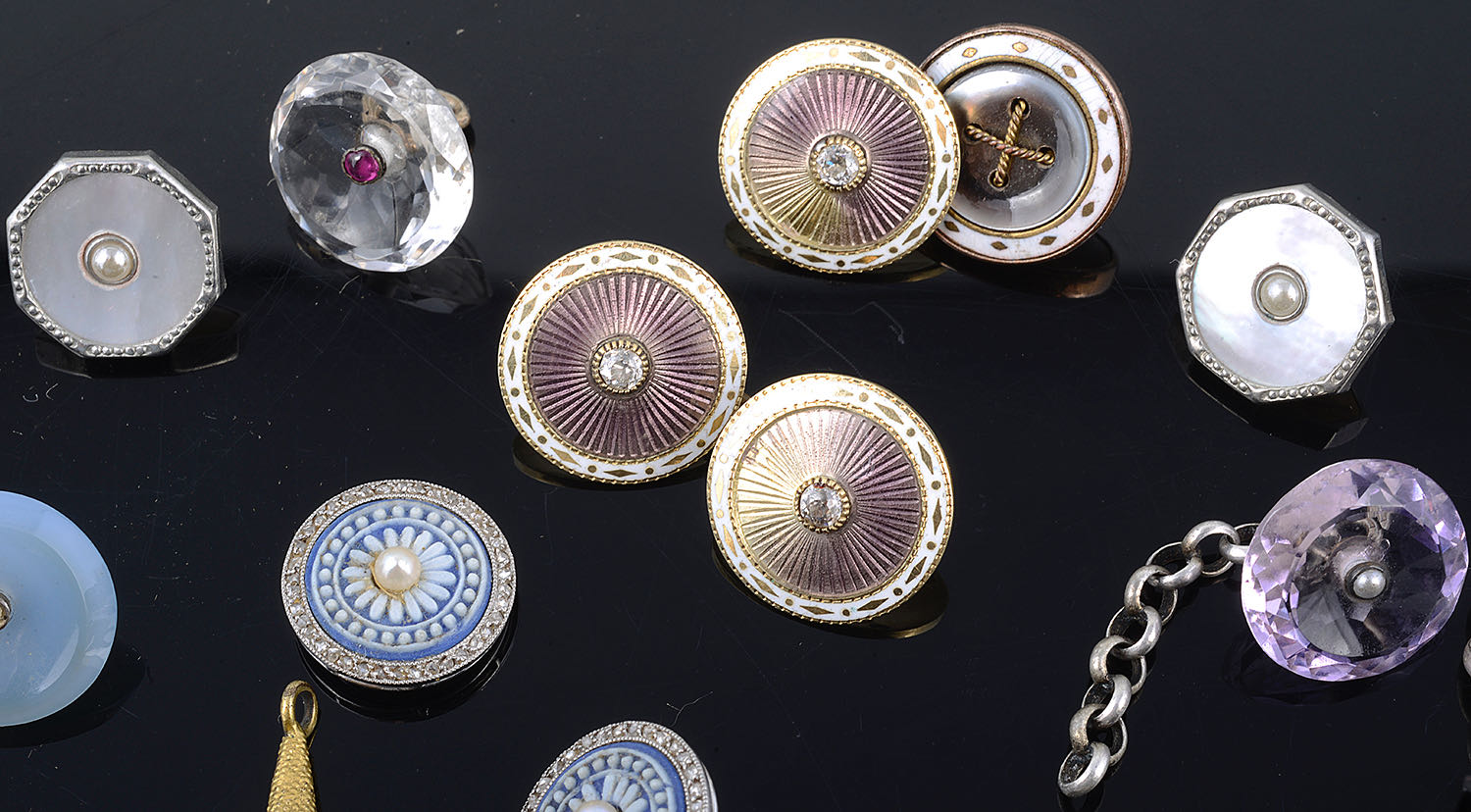 A collection of Georgian and later, diamond set and other buttons, pendants, clasps etc... - Image 2 of 3