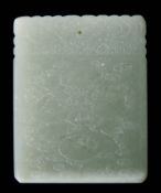 A contemporary Chinese pale celadon jade pendant