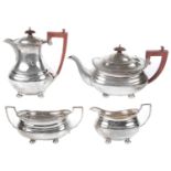 A George VI four piece silver tea service,