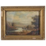 19th c. Brit. school landscapes, oil on board