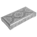 A Persian .840 silver table cigarette box