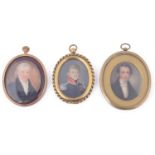Three early 19th century portrait miniatures
