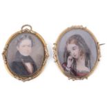 Two early 19th century Brit. School portrait miniatures