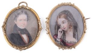 Two early 19th century Brit. School portrait miniatures