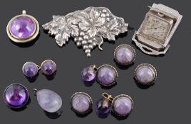 A small collection of mainly amethyst set items