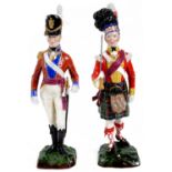 Two Sitzendorf porcelain models of soldiers