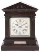 A late Victorian architectural mantle clock