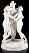 A mid 19th century Parian group of the three Graces after Canova