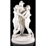 A mid 19th century Parian group of the three Graces after Canova