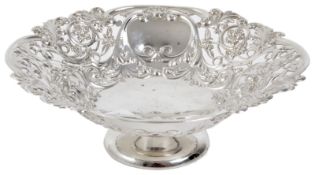 A late Victorian silver pedestal dish
