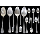 A small collection George III and later silver spoons