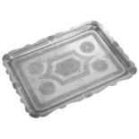 A North African Islamic rectangular white metal tray