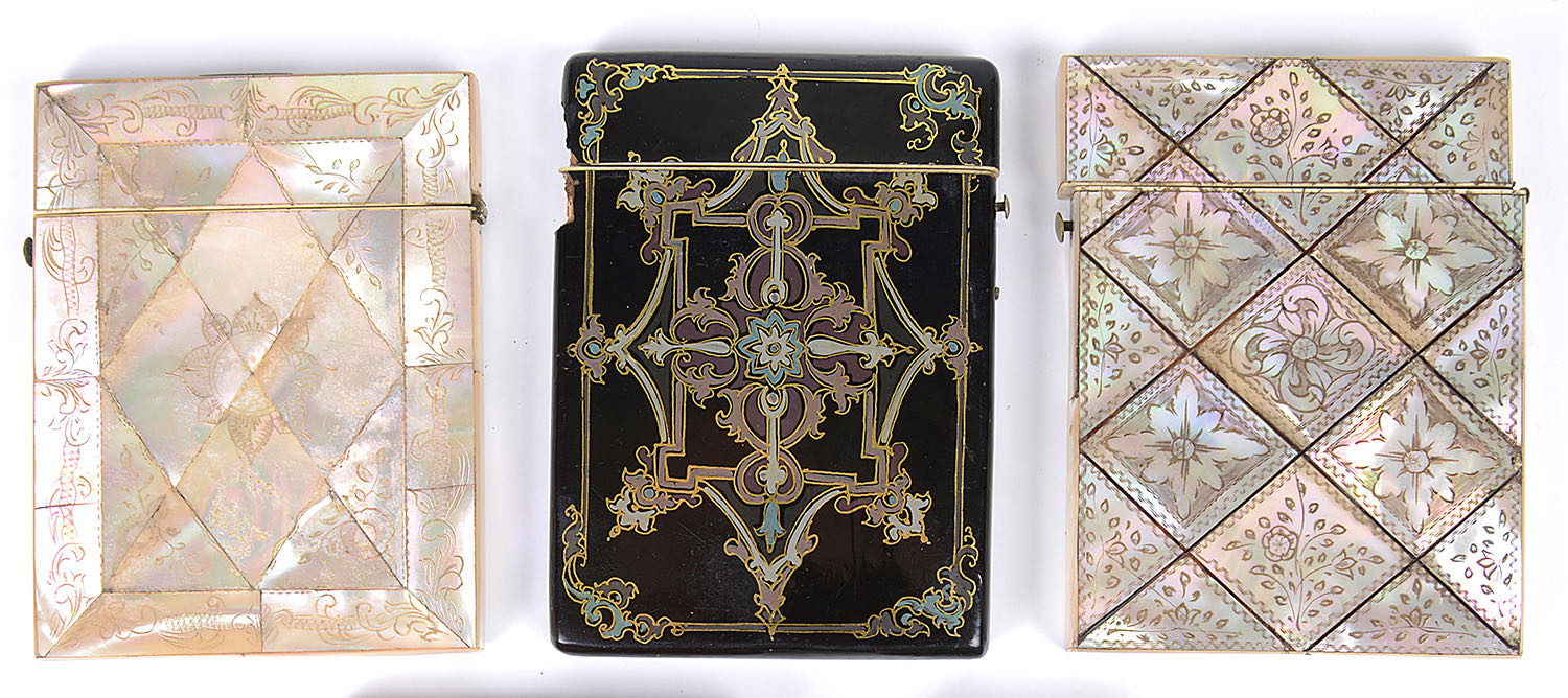 Five 19th century visiting card cases - Image 5 of 6