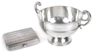 A Edward VII silver twin handled cup