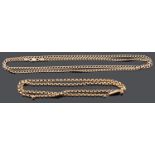 A 9ct gold faceted belcher chain link necklace