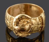 A Victorian 18ct gold buckle ring