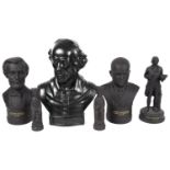 A group of Wedgwood black basalt busts and figures